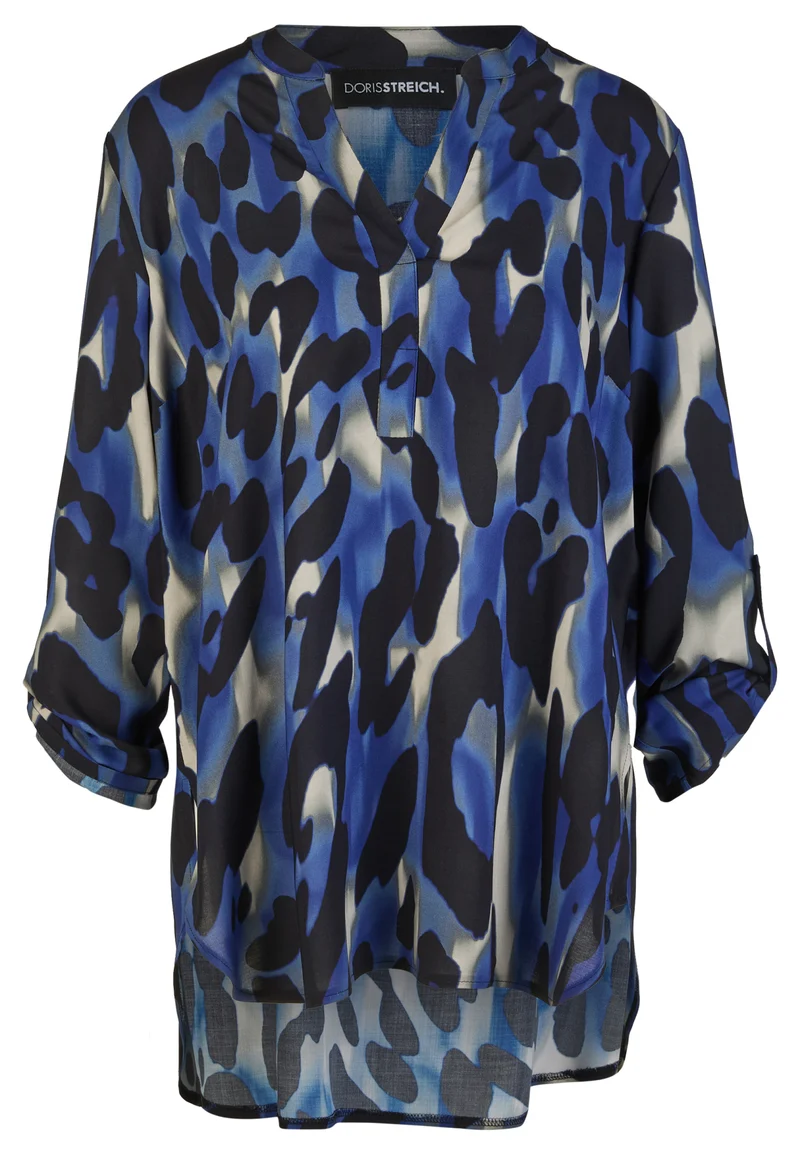 Bluse mit Leo-Print und in A-Linie