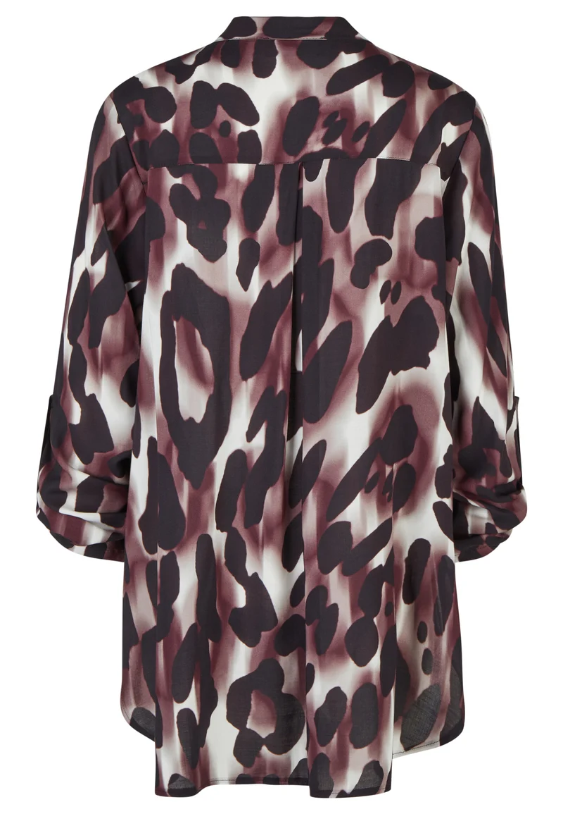 Bluse mit Leo-Print und in A-Linie