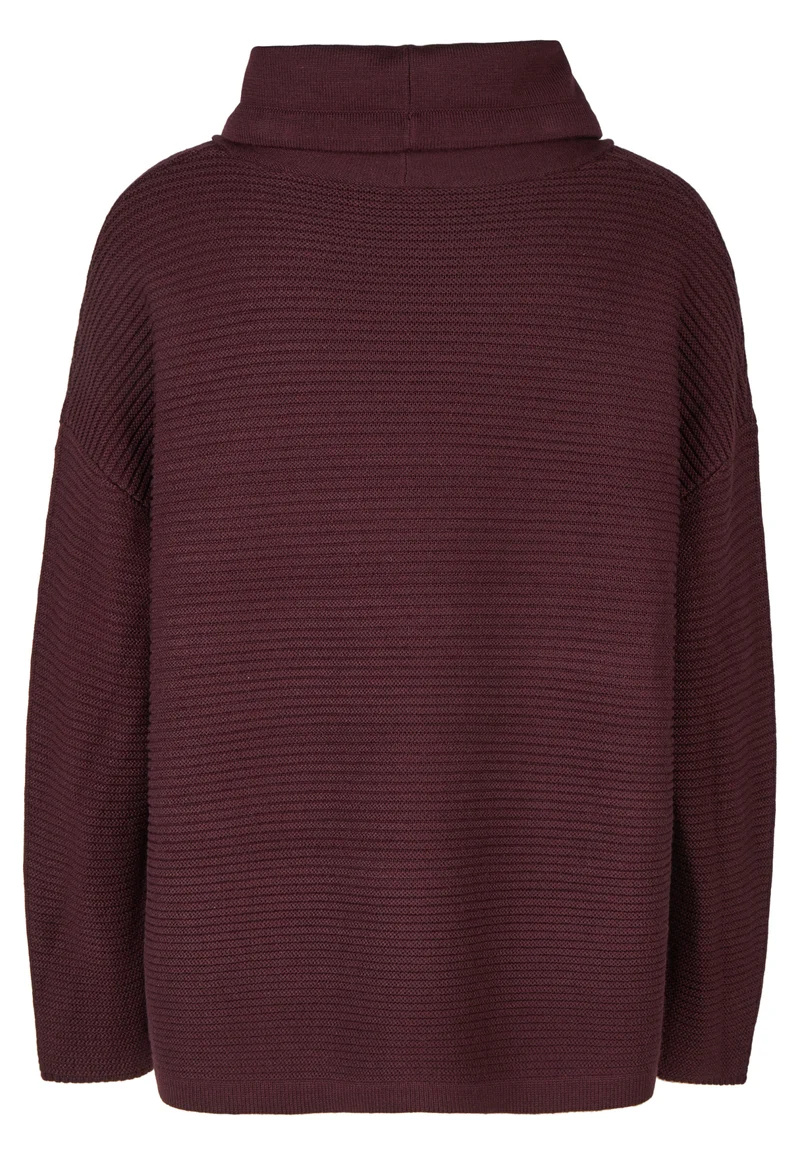 Strickpullover im Boxy-Style mit Metall-Nieten und Kordelkragen