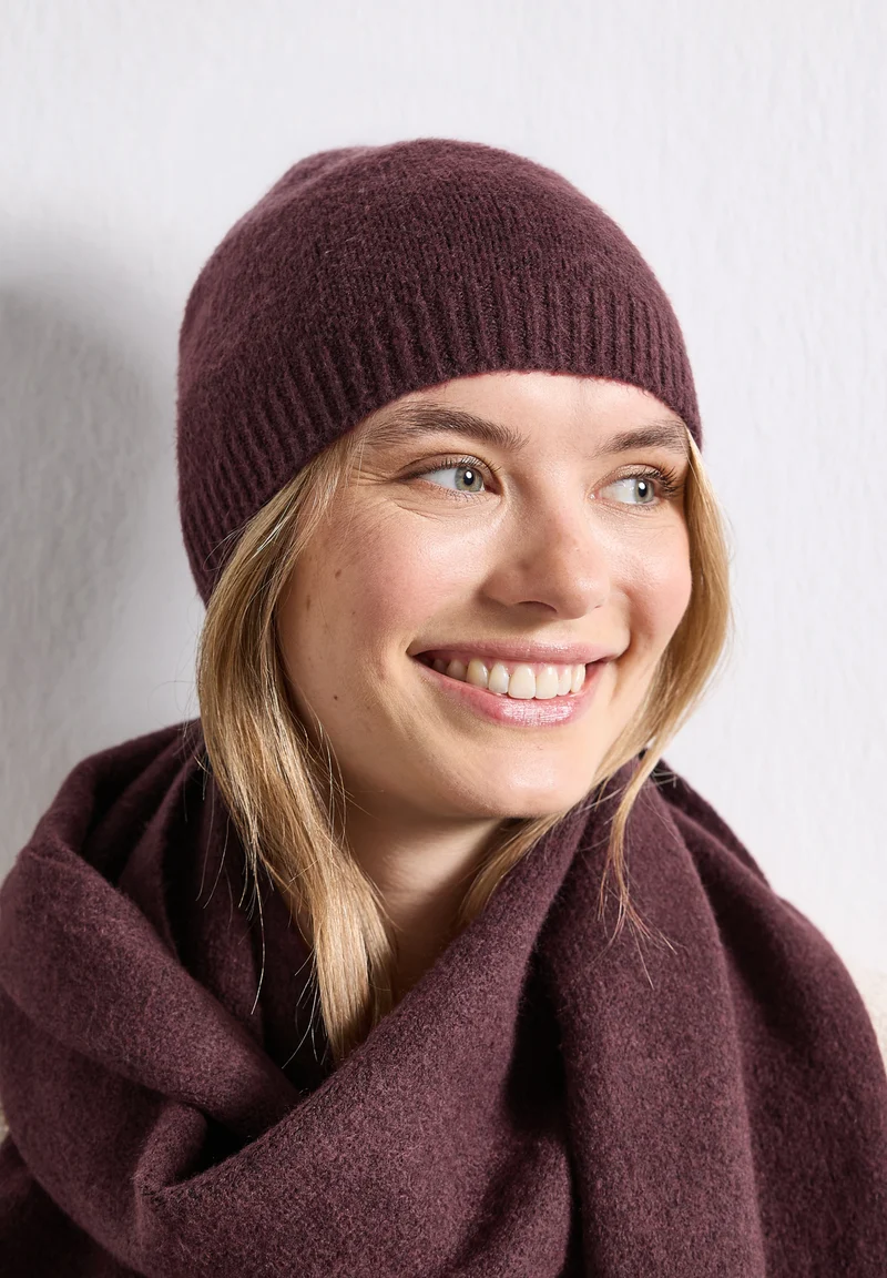 Feinstrick Beanie in Unifarbe