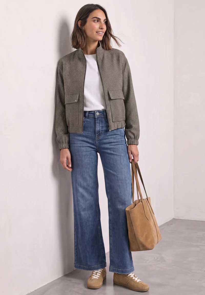 Leichte Jacke im Houndstooth-Look