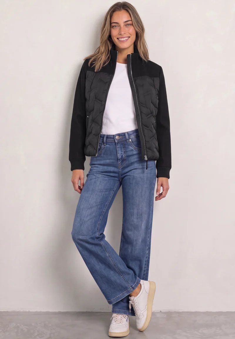 Steppjacke im Strukturmix