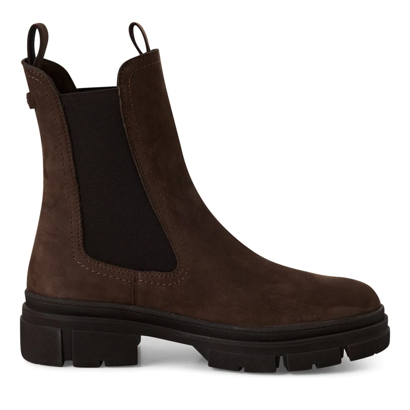 Leder Chelsea Boot mit Blockabsatz
