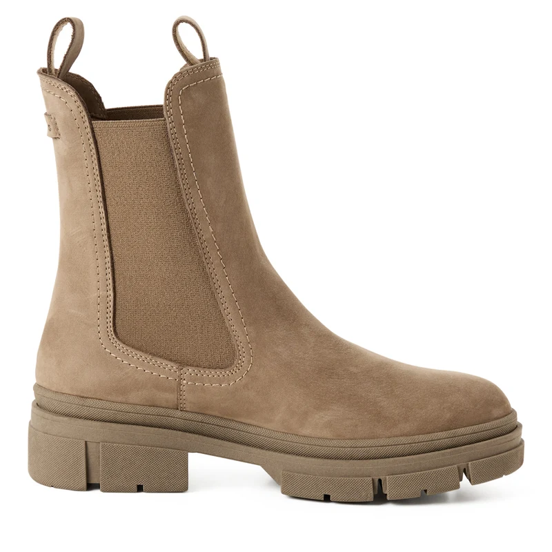 Leder Chelsea Boot mit Blockabsatz
