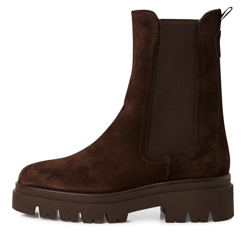 Leder Chelsea Boot mit Blockabsatz