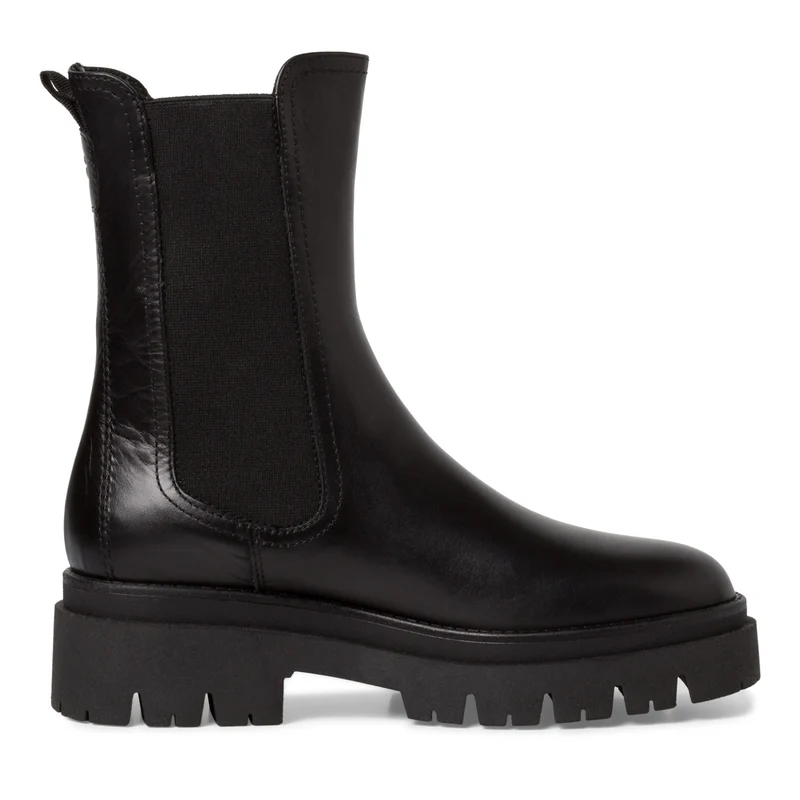 Leder Chelsea Boot mit Blockabsatz