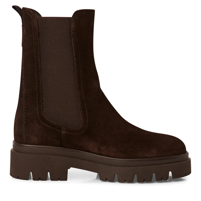 Leder Chelsea Boot mit Blockabsatz
