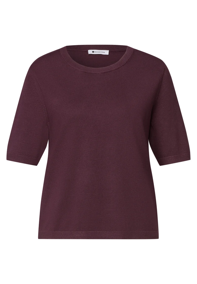 Kurzarm Pullover in Unifarbe