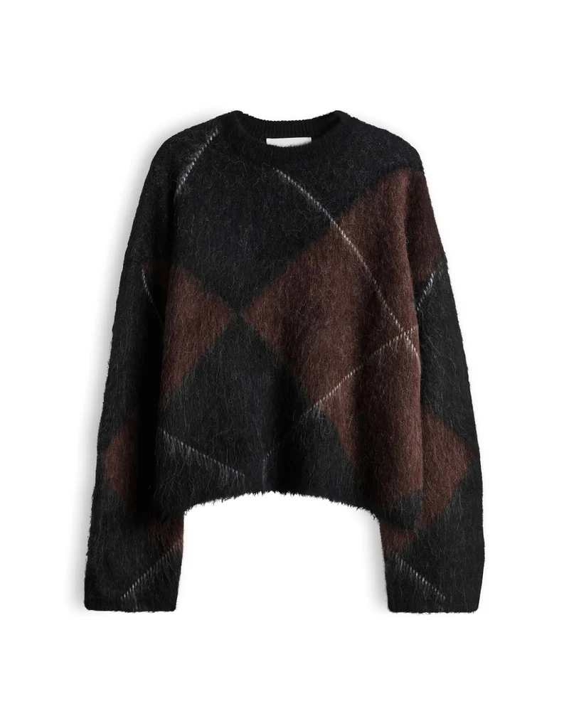 PARGYLE Strickpullover mit Argyle Rautenmuster