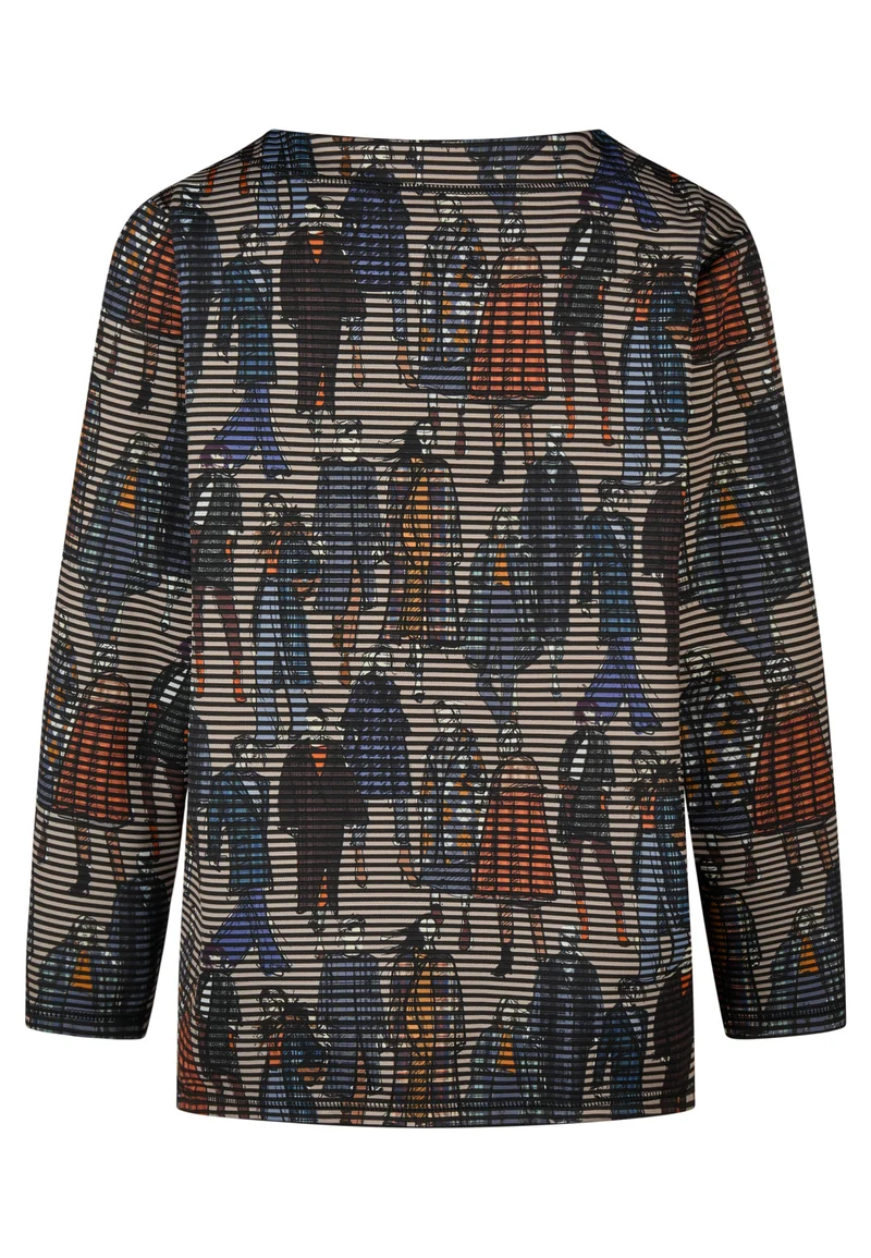 Sweatshirt mit Karo-Fashionista-Print und 3D-Struktur
