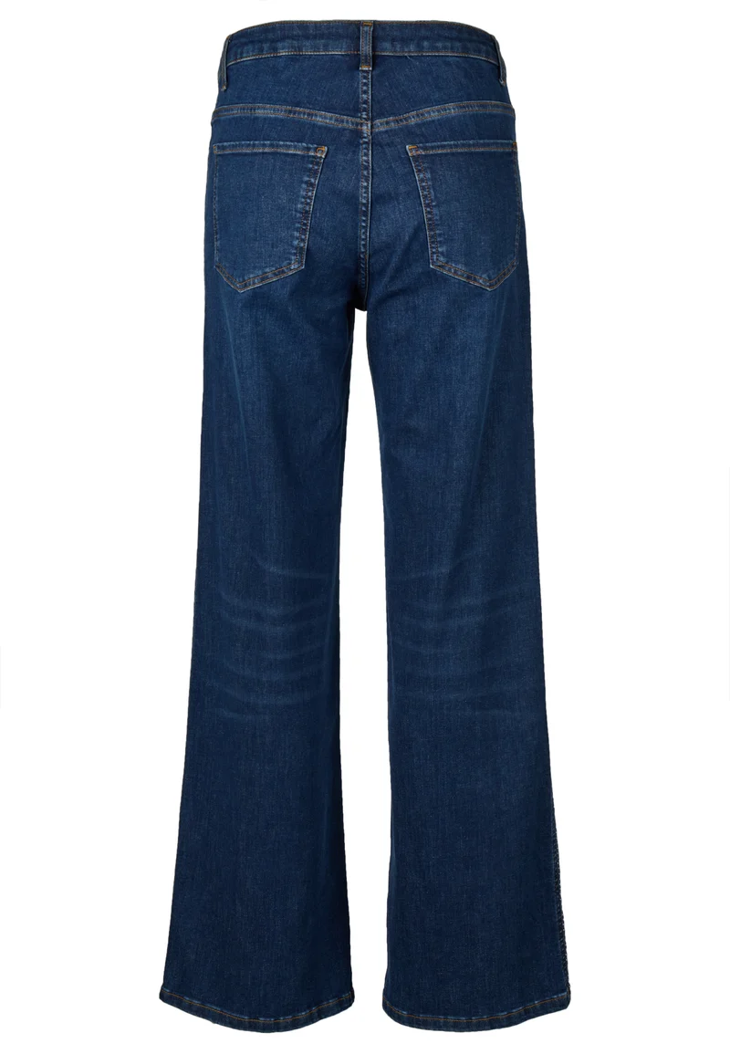 Wide-Leg Jeans mit Metall-Plättchen und 5-Pocket-Design