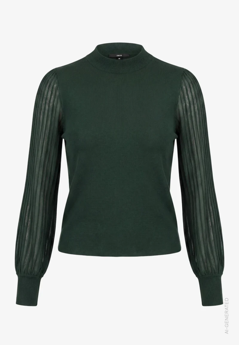 Pullover mit transparenten Ärmeln