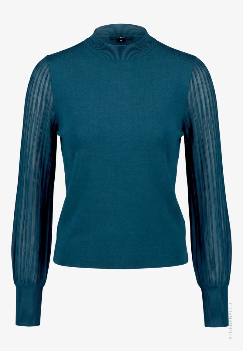 Pullover mit transparenten Ärmeln