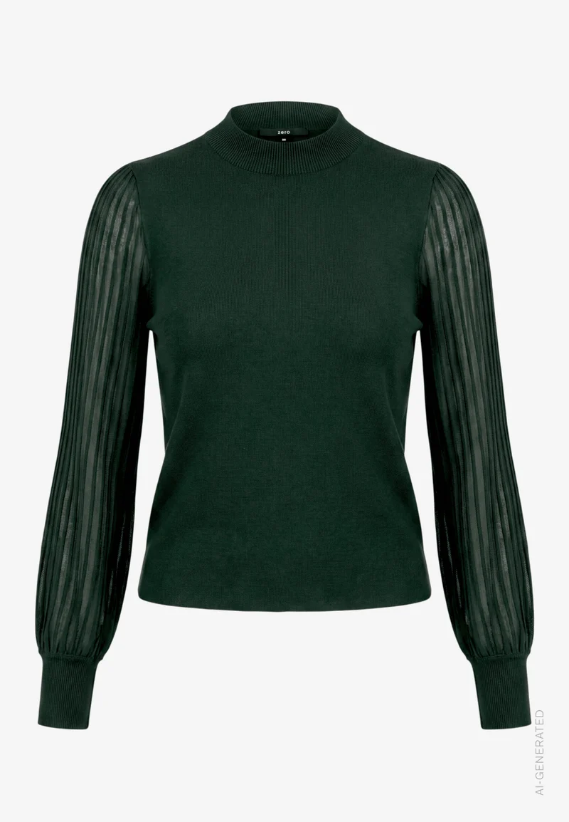 Pullover mit transparenten Ärmeln
