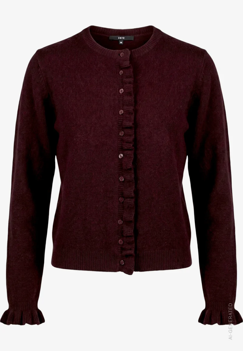 Strickjacke mit Rüschen