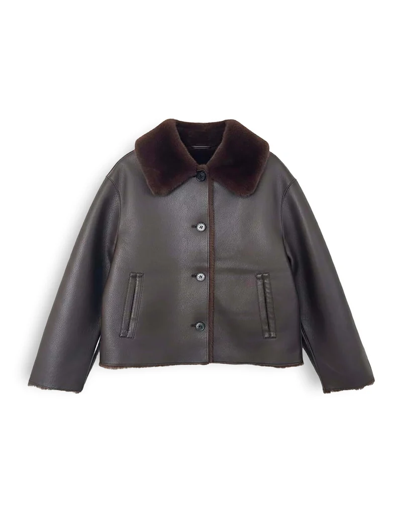 HAFELLDA Wendbare Jacke in Lederoptik
