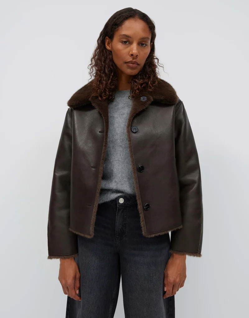 HAFELLDA Wendbare Jacke in Lederoptik