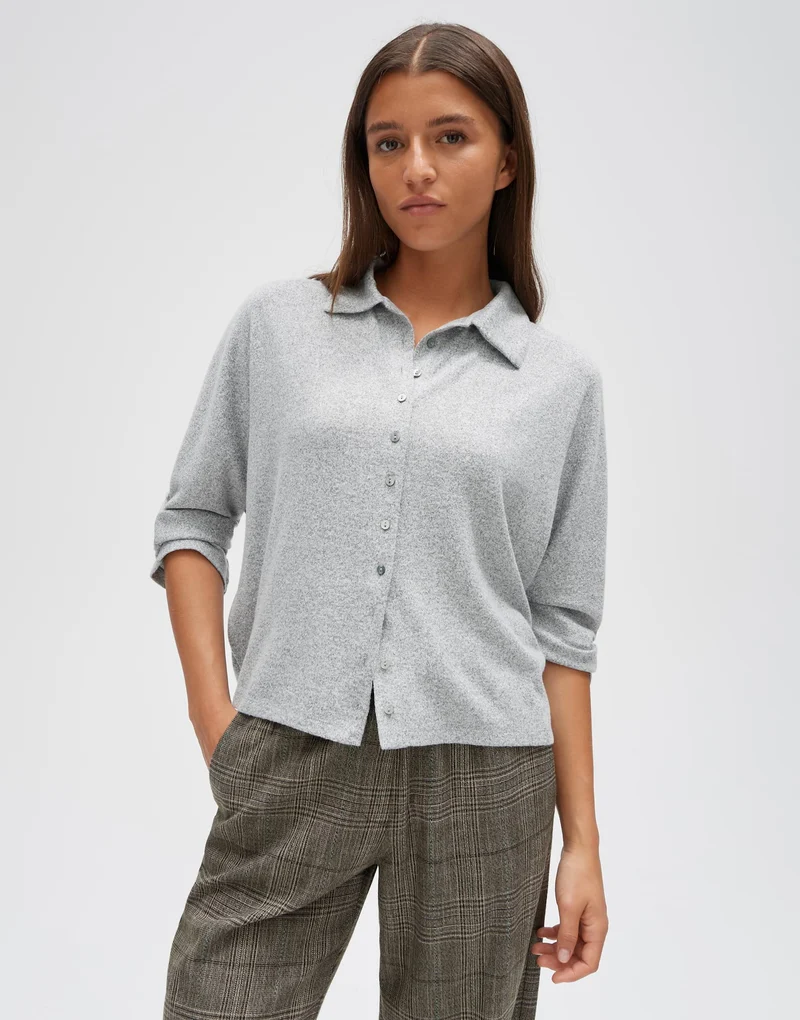 SUTTI Boxy Blusenshirt in Mélange Optik