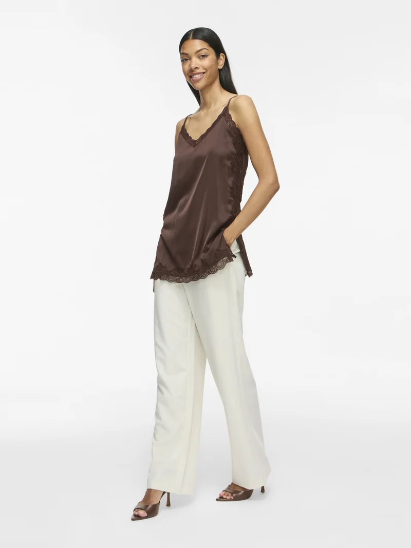 VIONARA Tanktop mit Spitzendetail