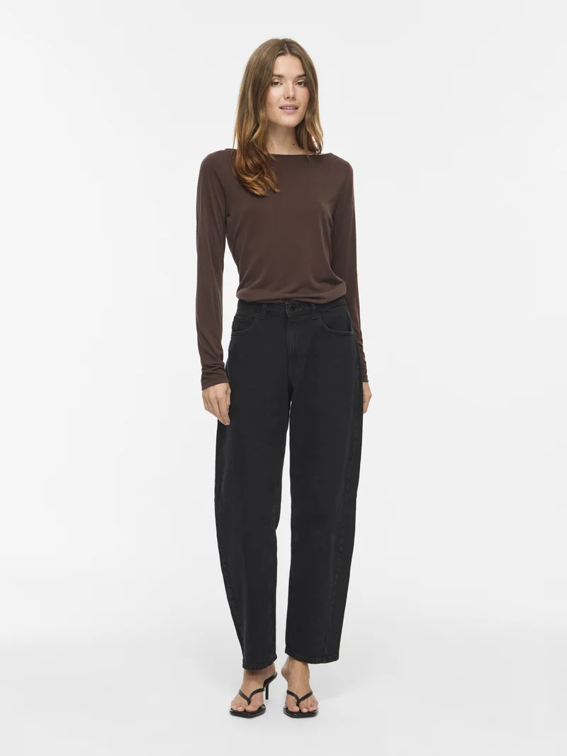 VIMODALA Langarmshirt im Basic-Look