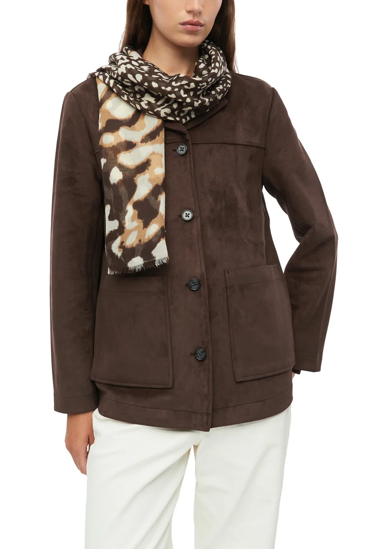 s.Oliver Schal mit All-over-Print und Leo-Mustermix