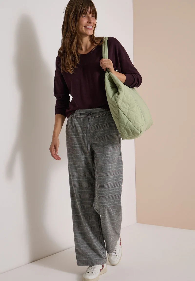 NEELE Wide Leg Hose im Karo-Design