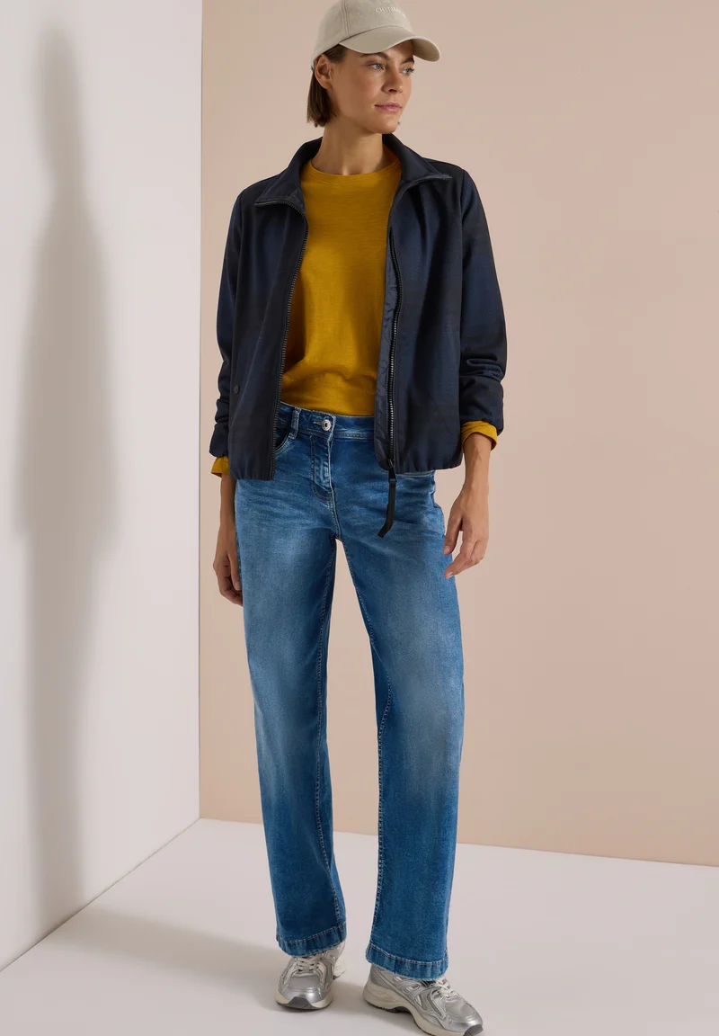 Jacke im Karo-Design mit Wolloptik