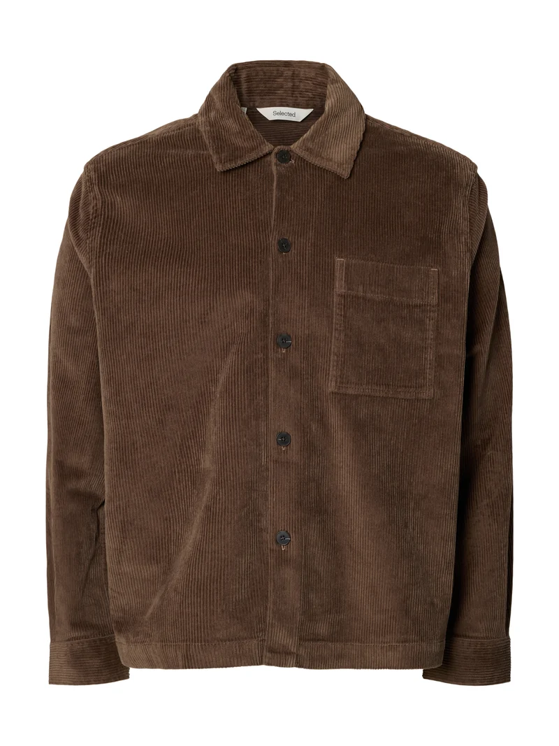 Cord Overshirt mit Brusttasche