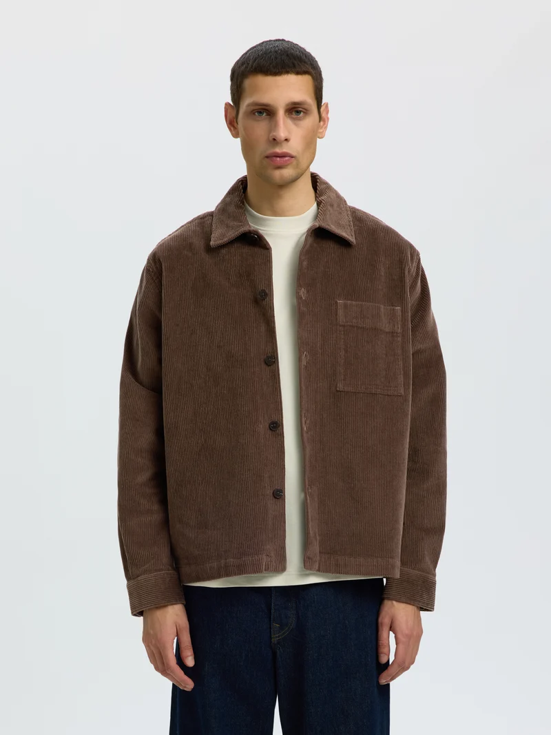 Cord Overshirt mit Brusttasche