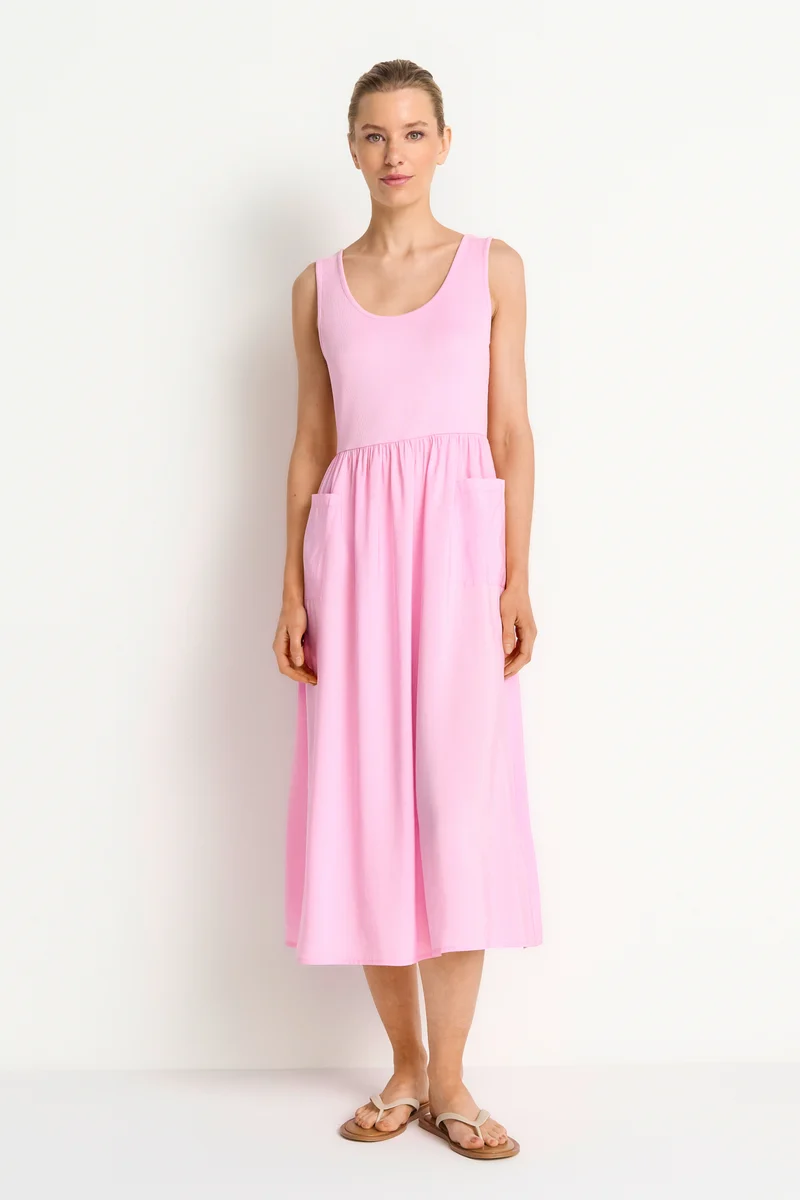 Midikleid mit Ripp-Oberteil