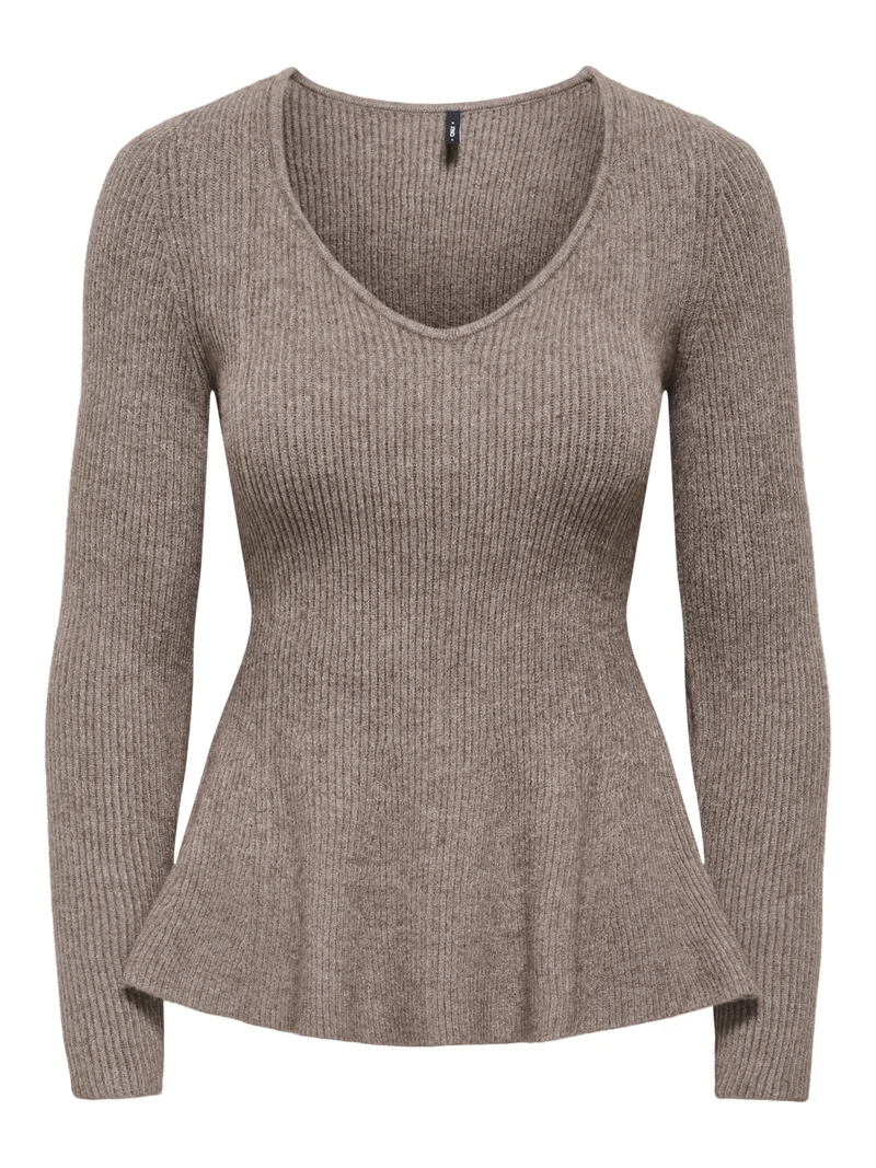 ONLIBI Rippstrick-Pullover mit Peplum
