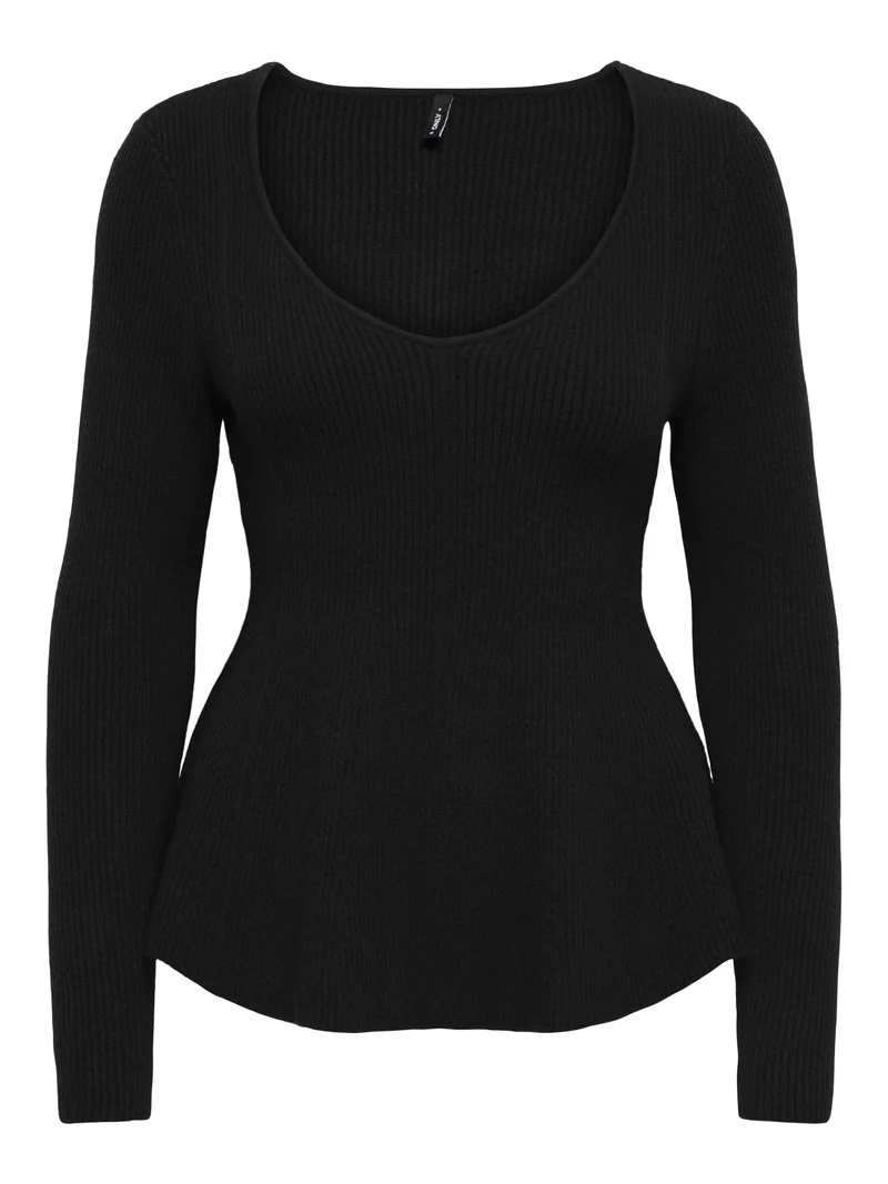 ONLIBI Rippstrick-Pullover mit Peplum