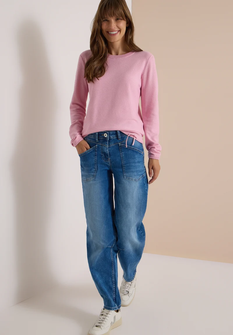 Pullover mit Rundhals und Struktur