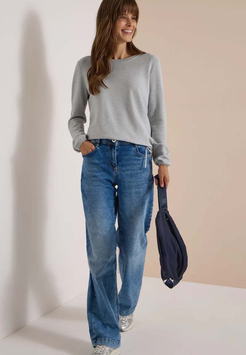 Pullover mit Rundhals und Struktur
