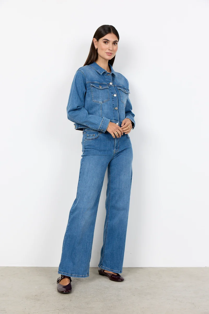 Mid-Rise Wide-Leg Jeans mit Five-Pocket-Design