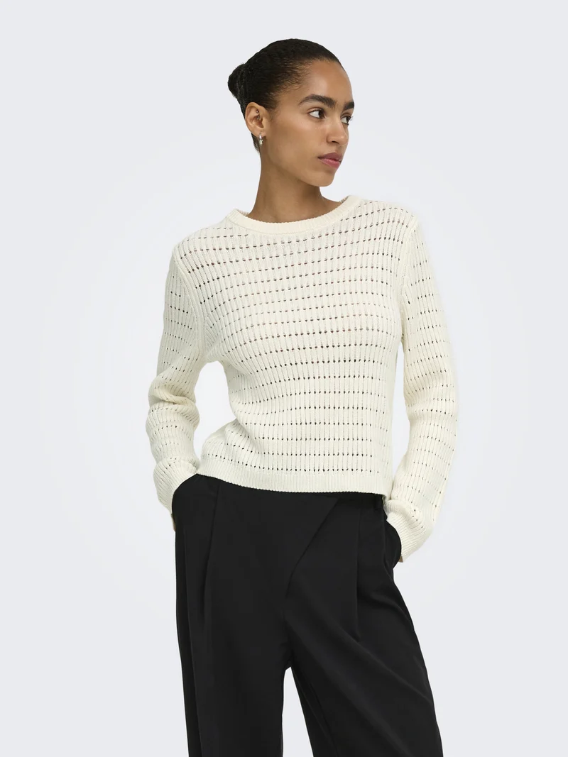 ONLAVIA Pointelle-Strickpullover