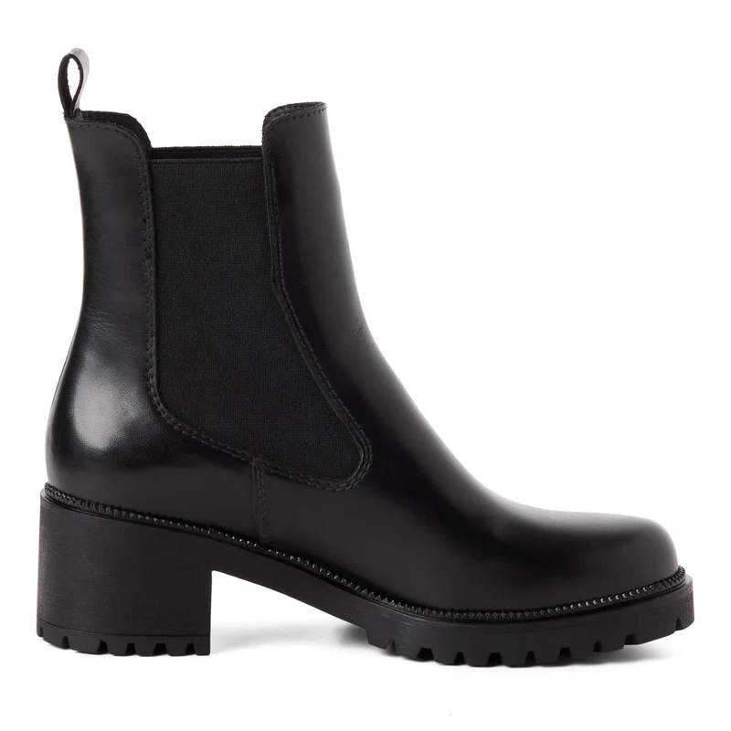 Leder Chelsea Boot mit Blockabsatz