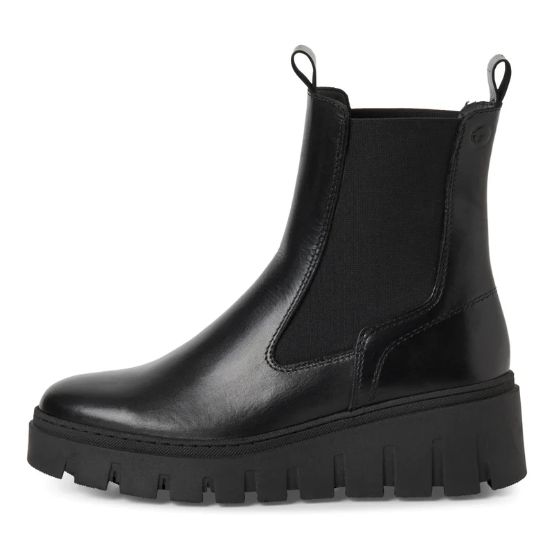 Leder Chelsea Boot mit Keilabsatz