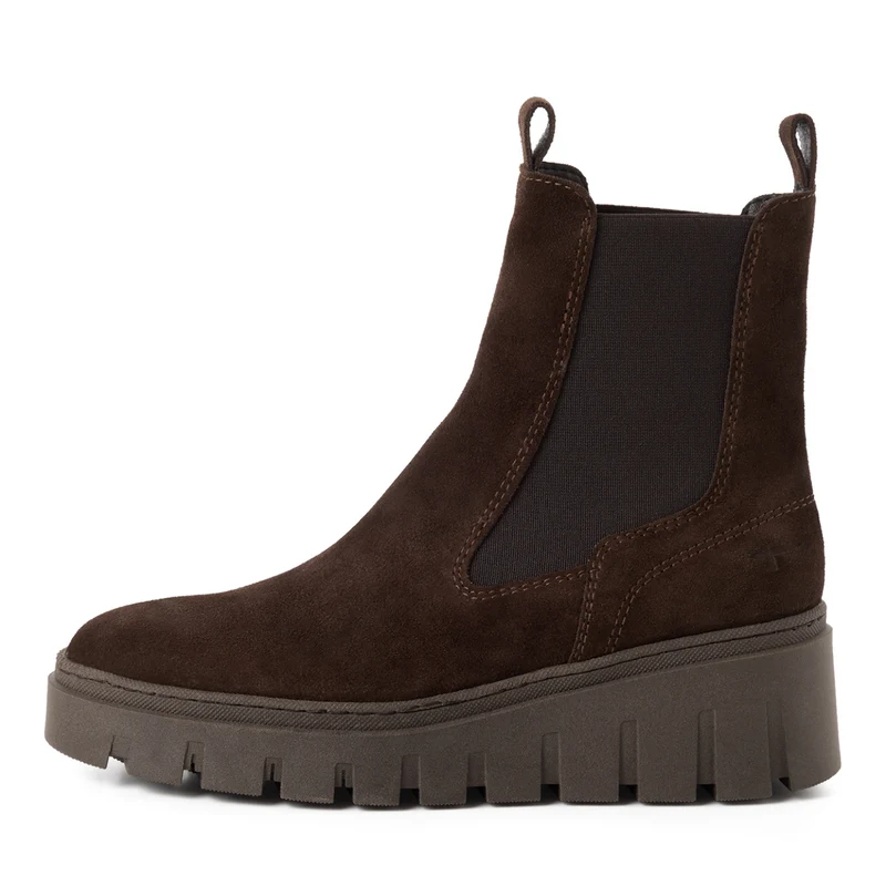 Leder Chelsea Boot mit Keilabsatz