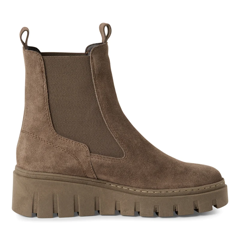 Leder Chelsea Boot mit Keilabsatz