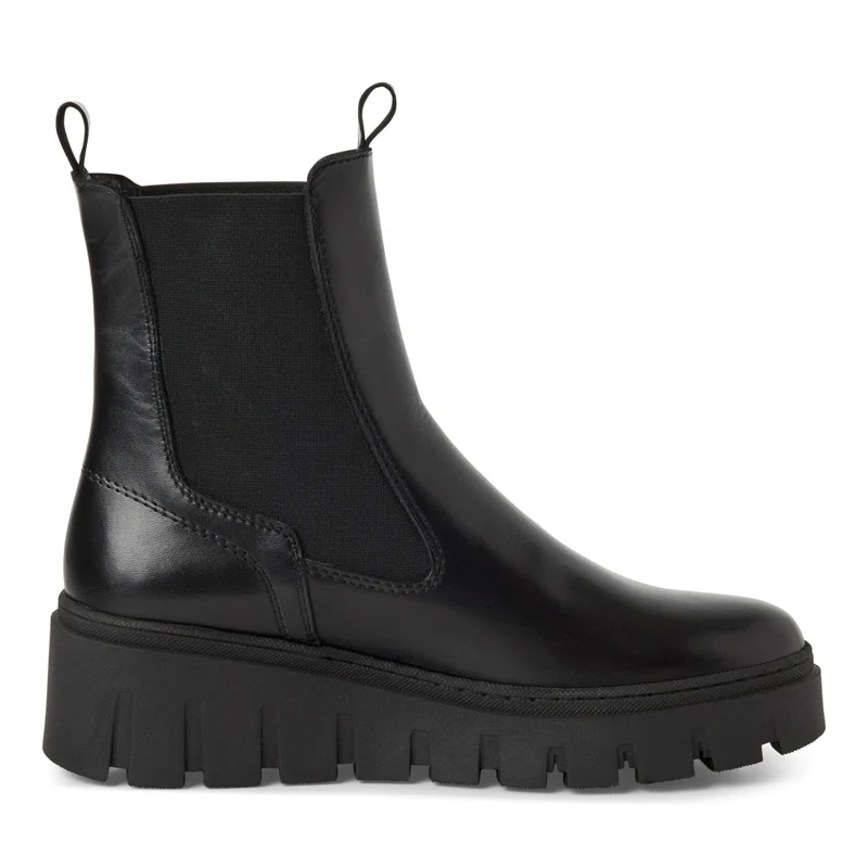 Leder Chelsea Boot mit Keilabsatz
