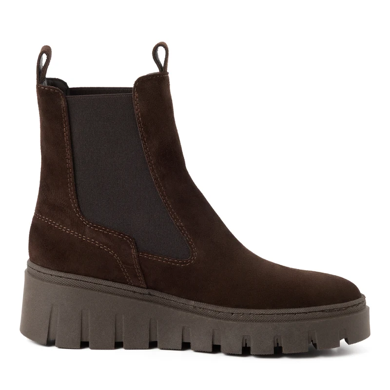 Leder Chelsea Boot mit Keilabsatz