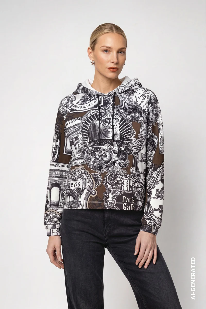 Sweatshirt mit Emblem-Muster