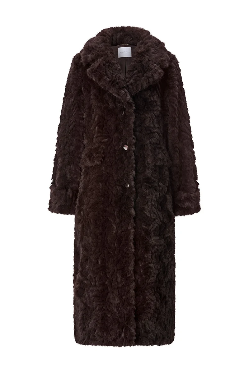 Oversized-Mantel aus flauschigem Fellimitat