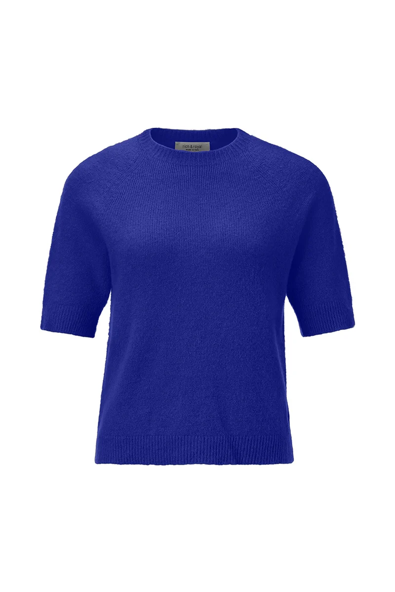 Nahtloses Kurzarmpullover mit Rundhals