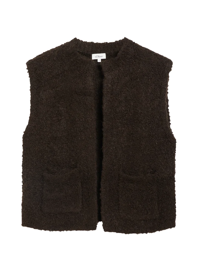 s.Oliver Ärmellose Strickjacke im Wollmix