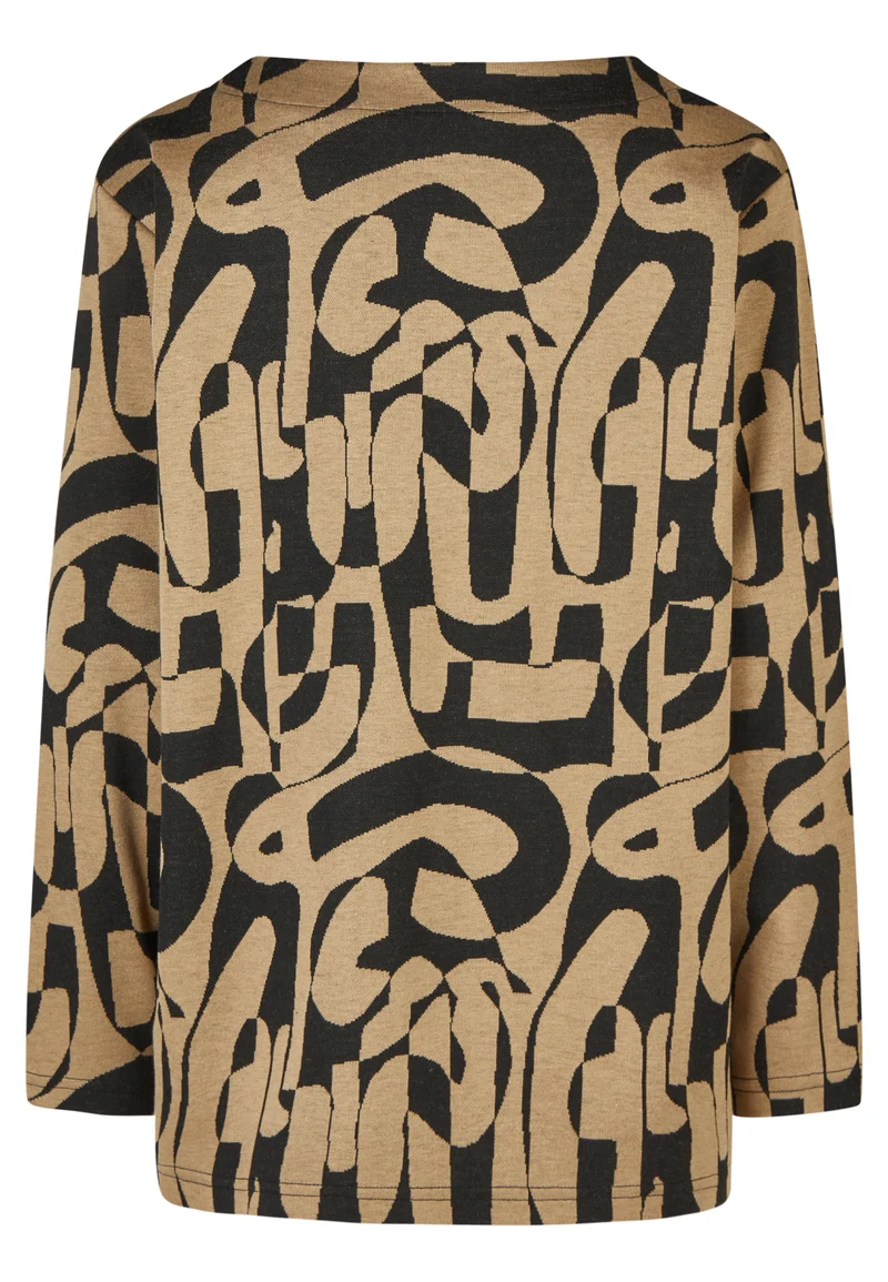 Pulli-Shirt mit Grafik-Jacquard und strukturierter Optik