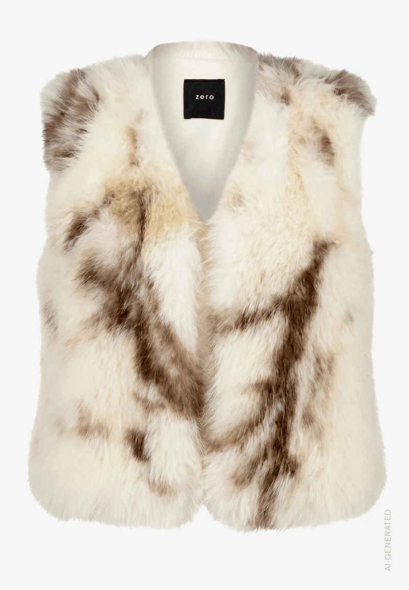 Kunstfell-Weste mit Animalprint