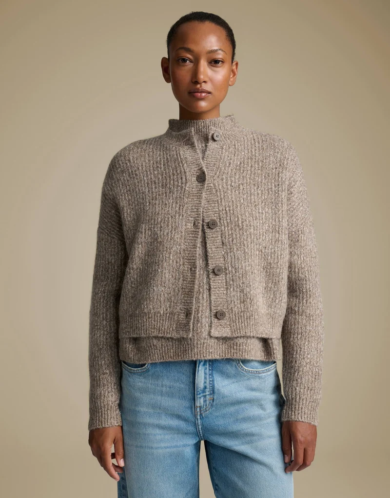 TIMAYA Strickjacke aus Wolle Mohair Mix