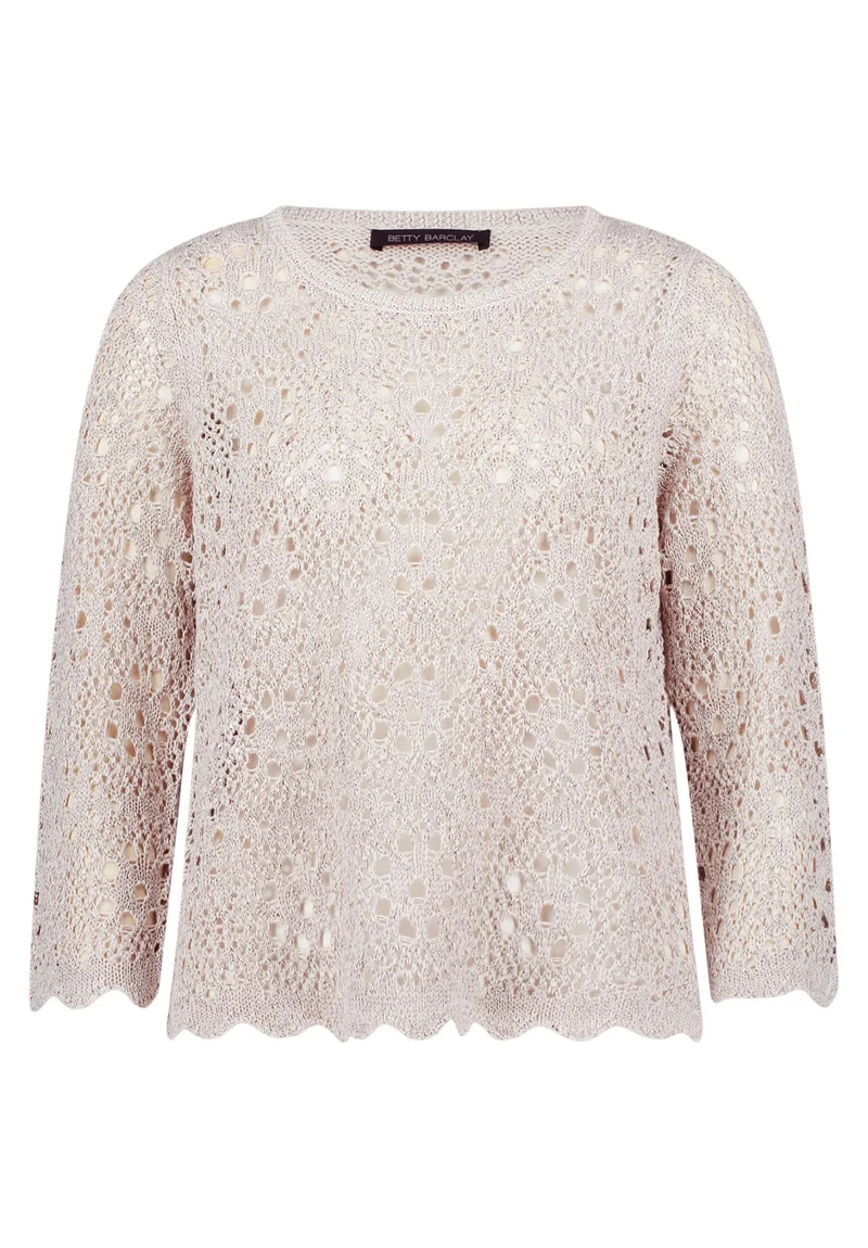 Lochstrick-Pullover mit Ajourmuster
